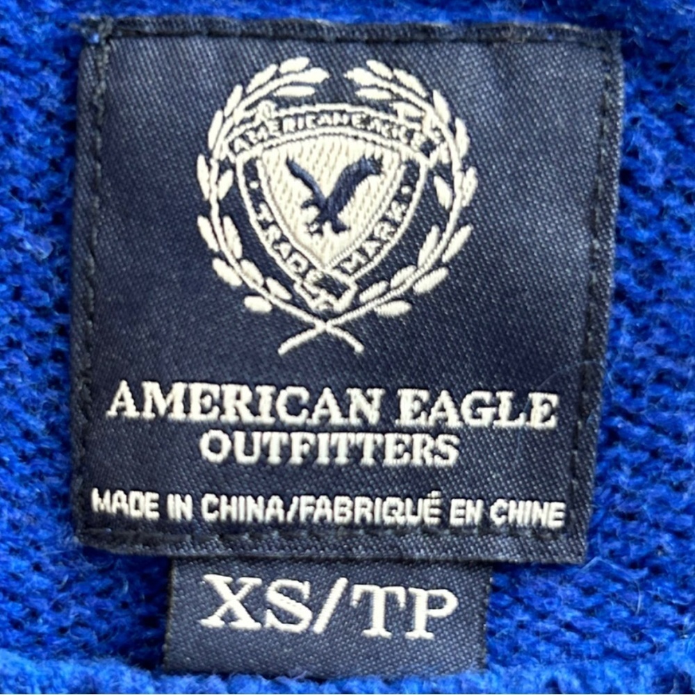 4/$20 American Eagle Outfitters Blue Wool Blend Ribbed Knit Sweater XS - Picture 4 of 6